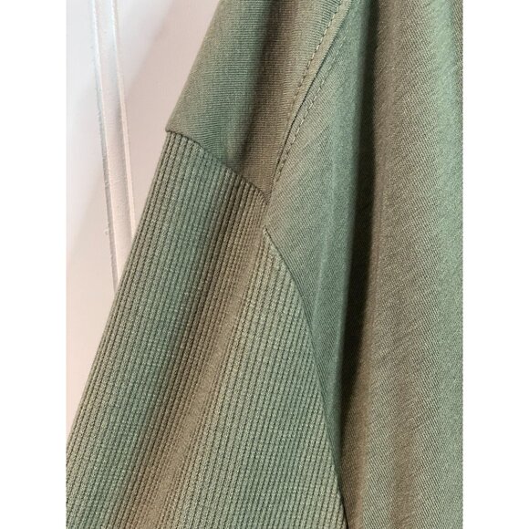 Falls Creek Womens Plus Size 2X Olive Green Tunic Top With Ribbed Sleeves - Picture 3 of 14